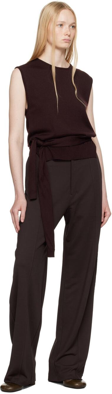 NWT LEMAIRE Womens XXS Brown Relaxed Volume Trousers Office Luxury Minimalist